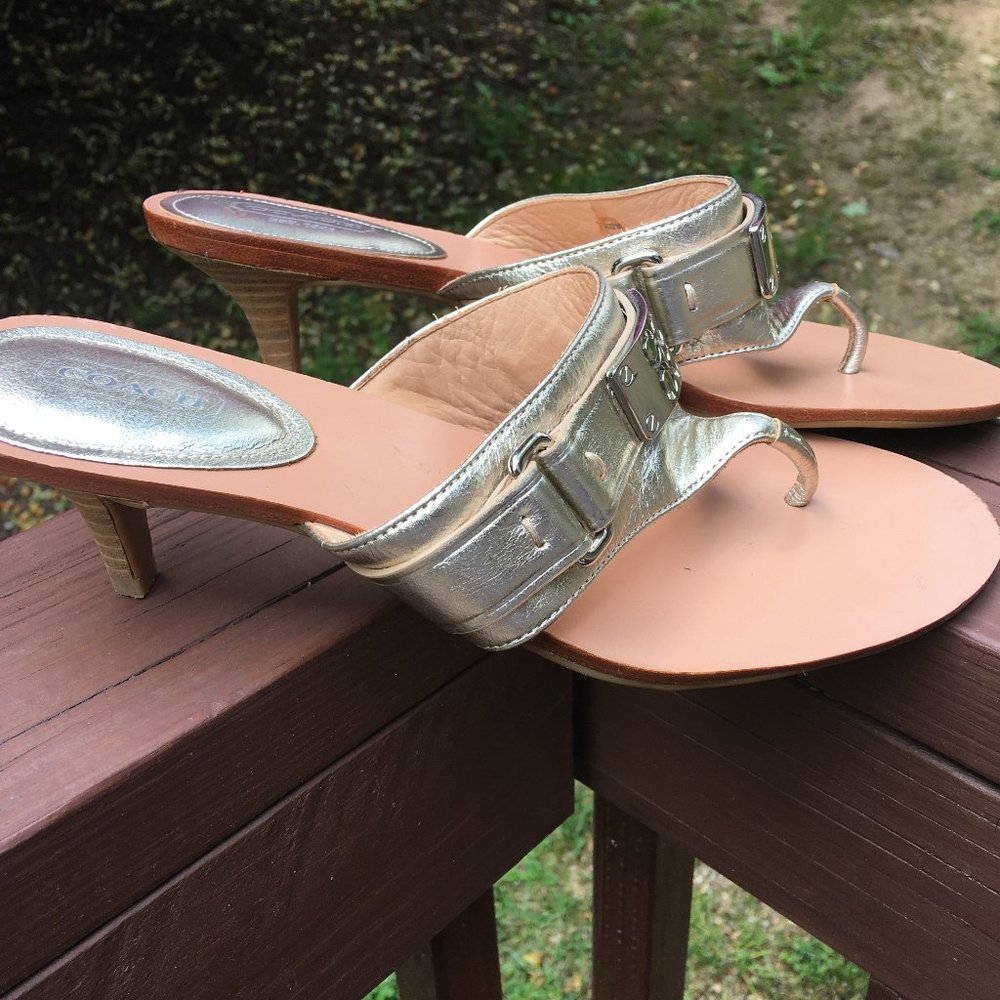 Womens Size 8 Gold Metalic Coach Sandals